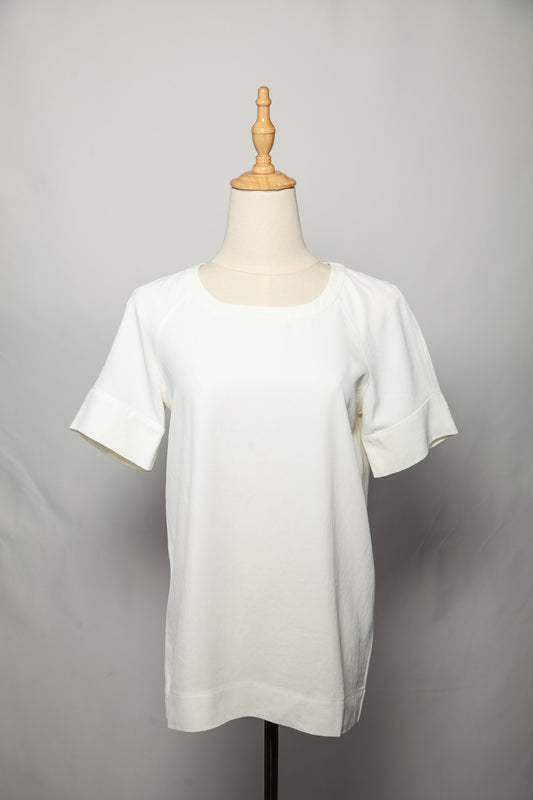 Good DKNY White Cotton Short-Sleeved Shirt Size M for Women