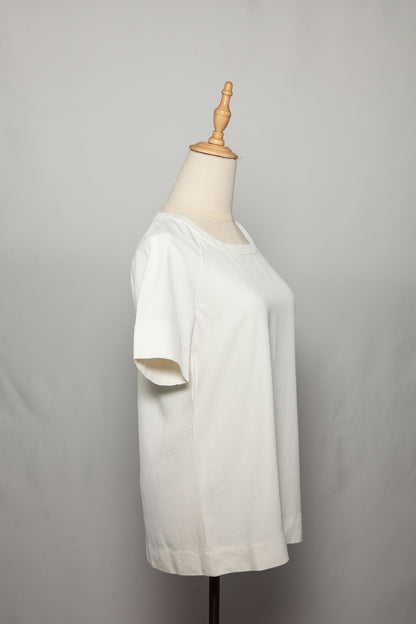 Good DKNY White Cotton Short-Sleeved Shirt Size M for Women