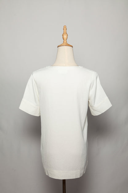 Good DKNY White Cotton Short-Sleeved Shirt Size M for Women