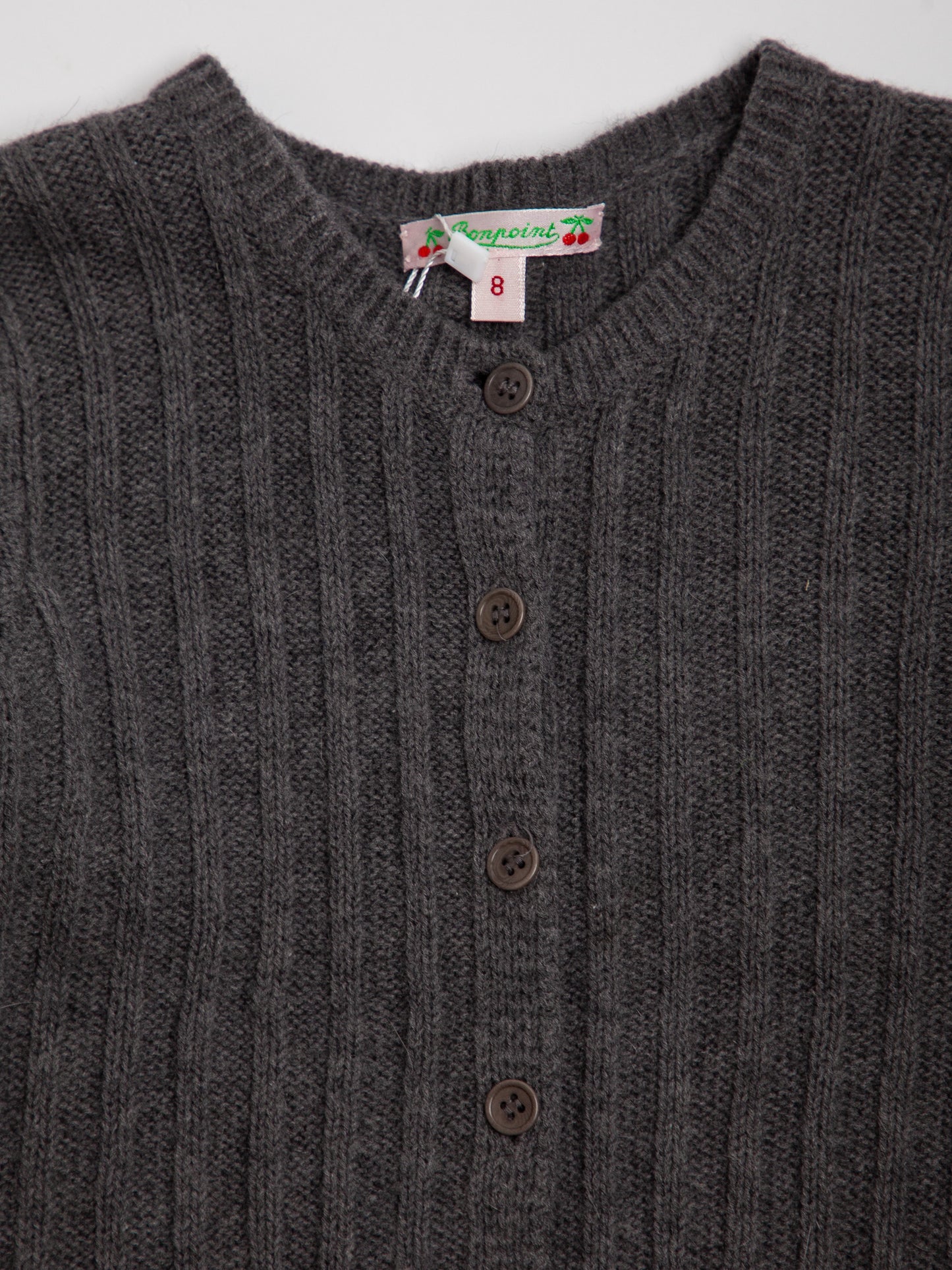 good bonpoint gray angora wool cardigan size 10 for kids
