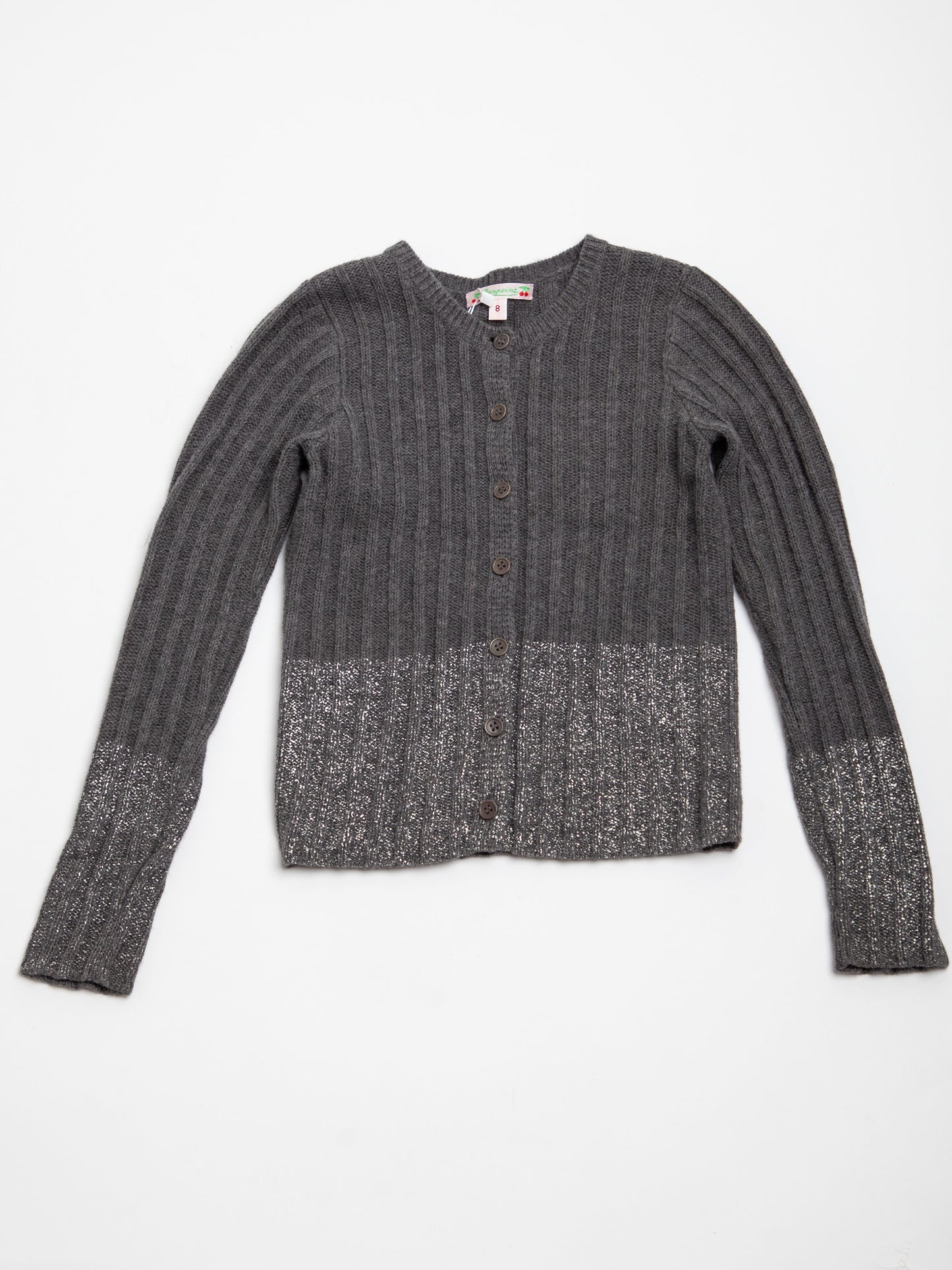 good bonpoint gray angora wool cardigan size 10 for kids