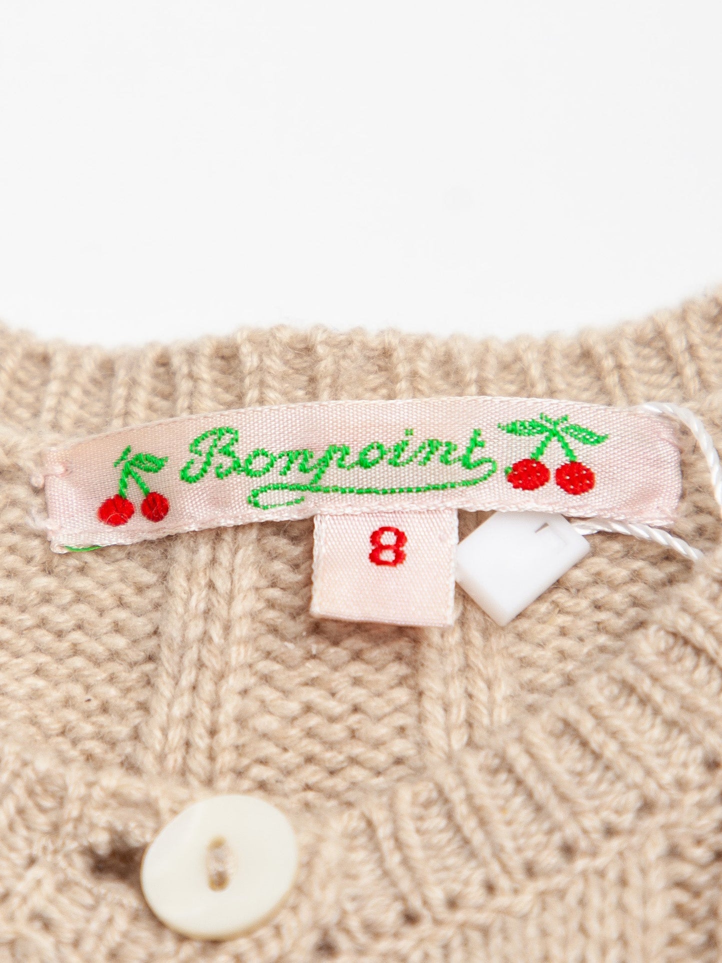 good bonpoint white angora wool cardigan for kids size 10