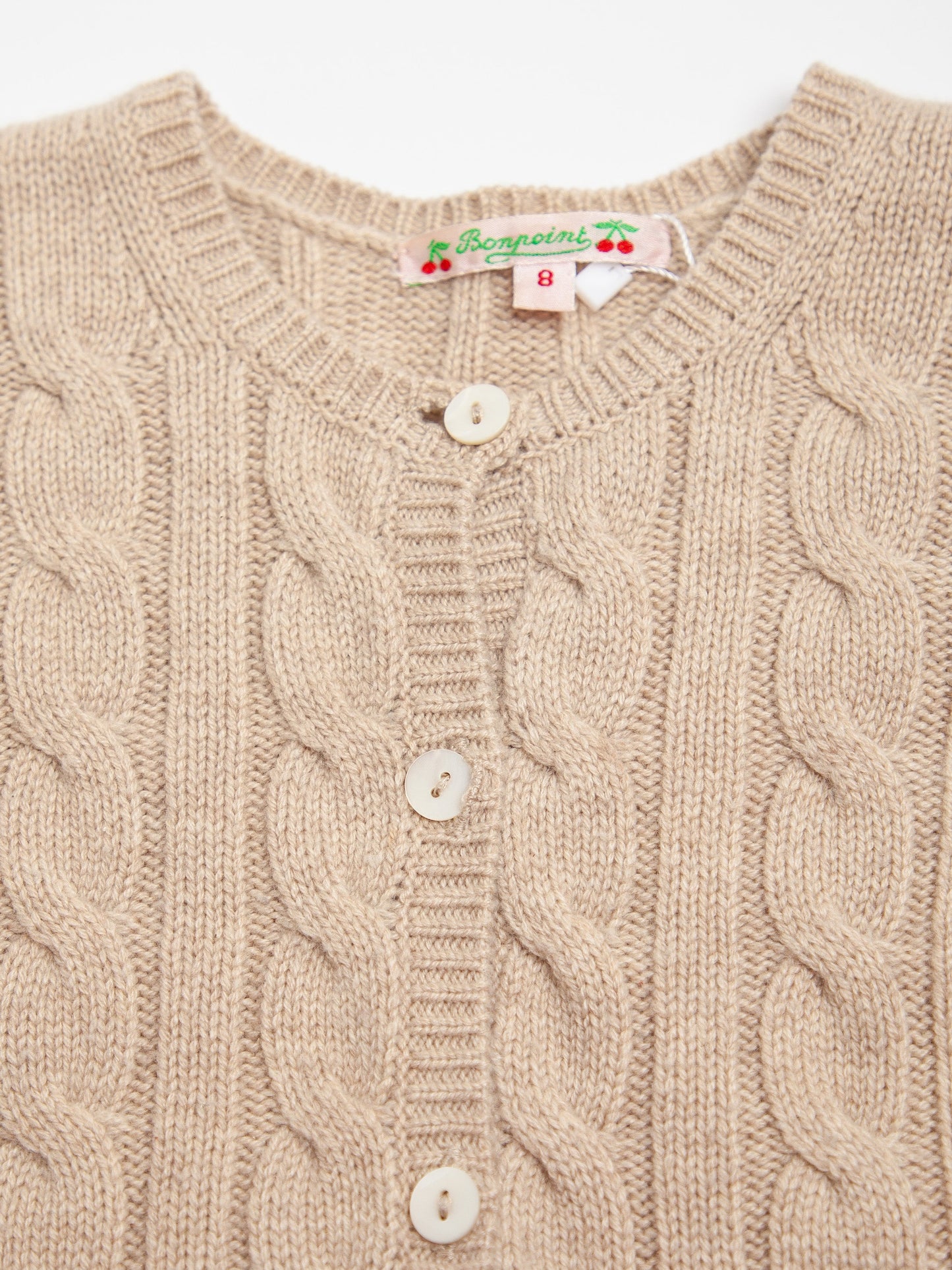 good bonpoint white angora wool cardigan for kids size 10