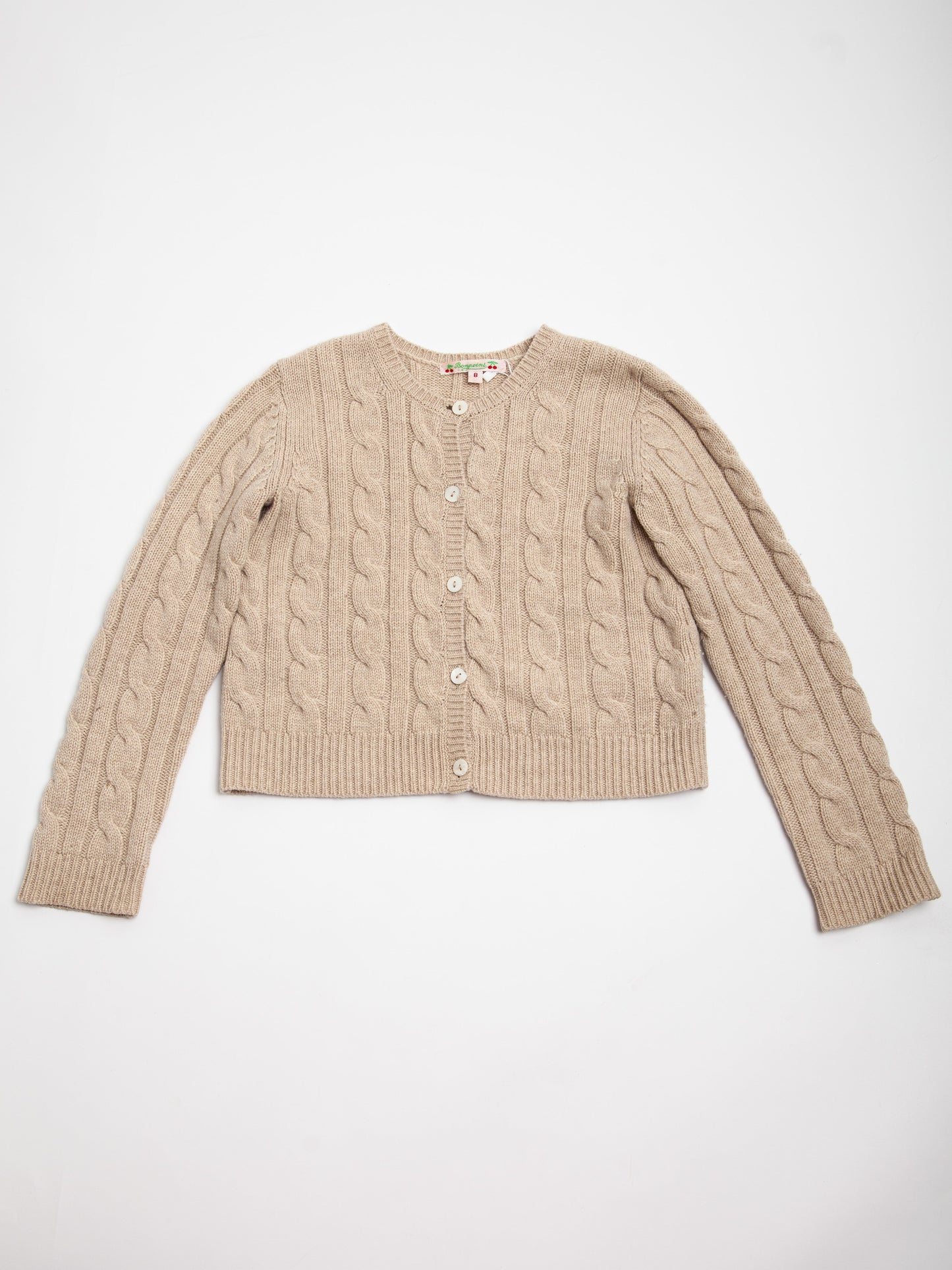 good bonpoint white angora wool cardigan for kids size 10