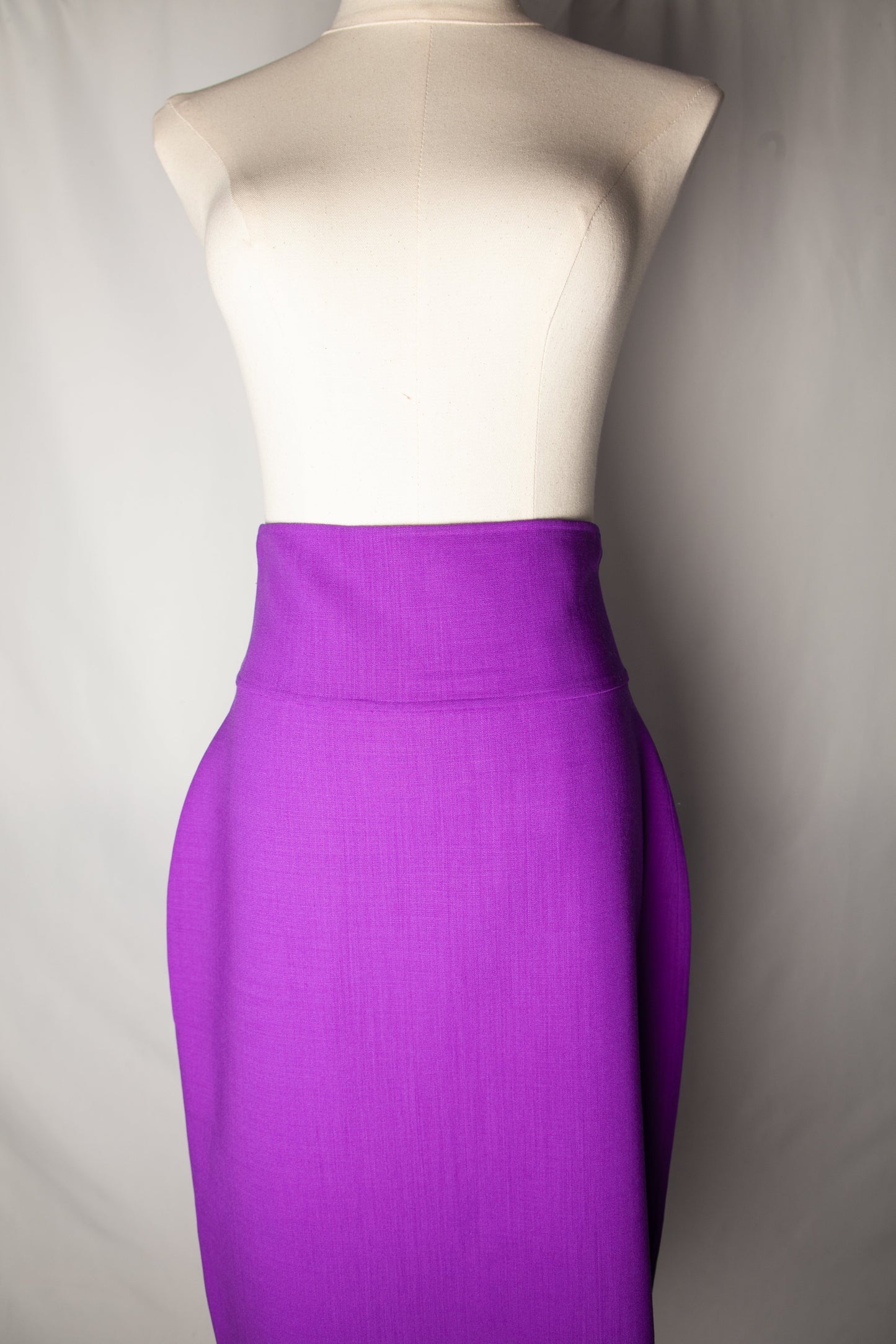 good oscar de la renta purple cashmere wool skirt size xs