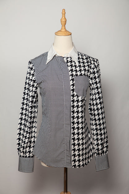 Perfect Tommy Hilfiger Women's Houndstooth Blouse Size XS White Cotton