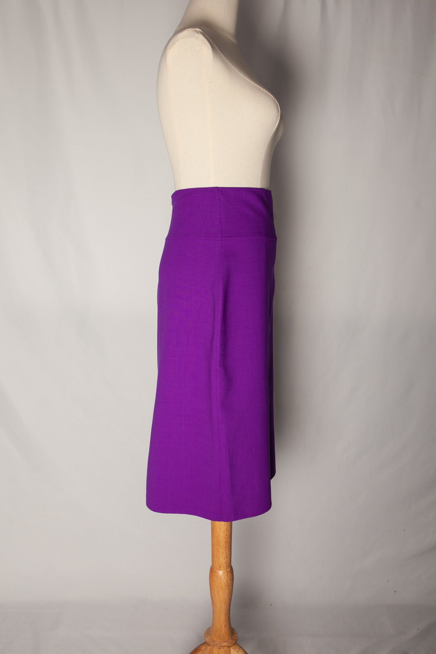 good oscar de la renta purple cashmere wool skirt size xs