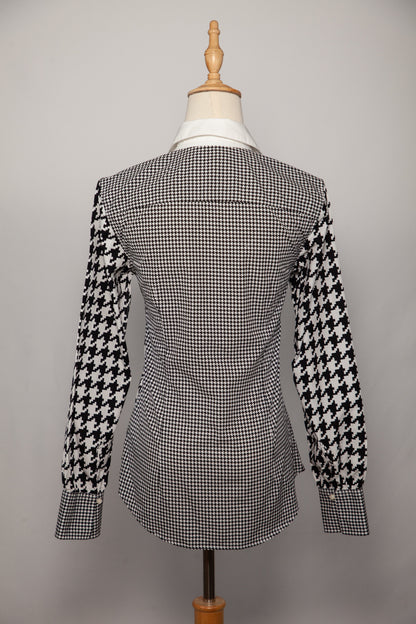 Perfect Tommy Hilfiger Women's Houndstooth Blouse Size XS White Cotton