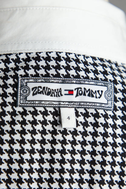 Perfect Tommy Hilfiger Women's Houndstooth Blouse Size XS White Cotton