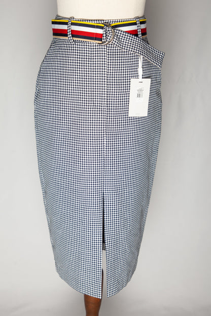 NEW Tommy Hilfiger Black High-Waisted Skirt XS with Striped Belt