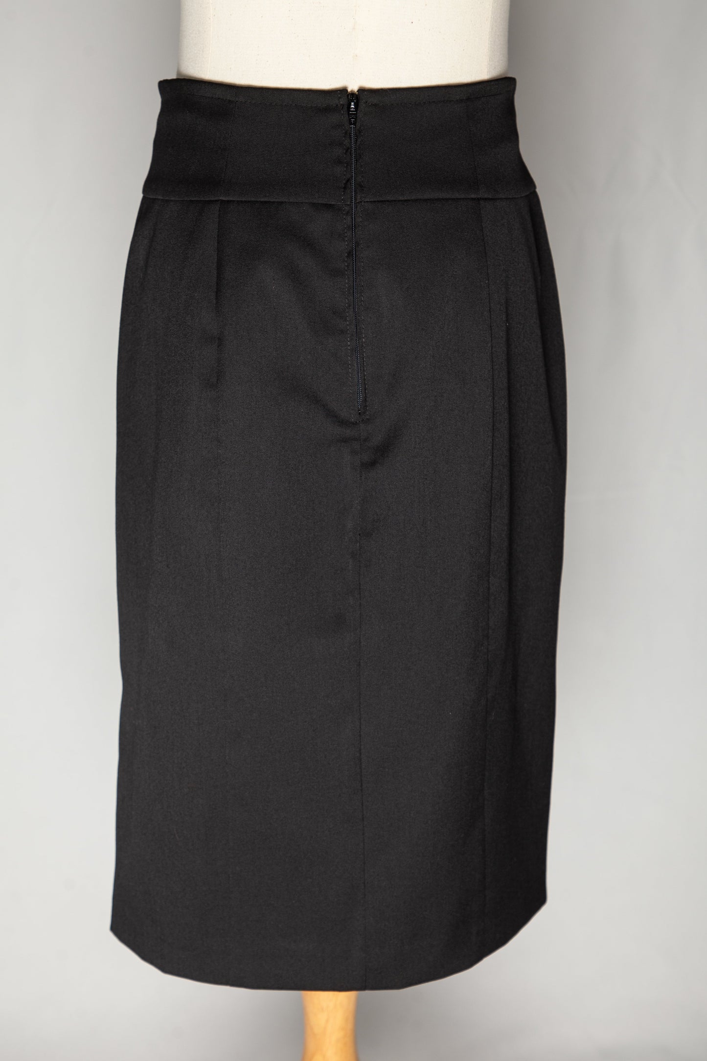 excellent united colors of benetton black cotton pencil skirt m