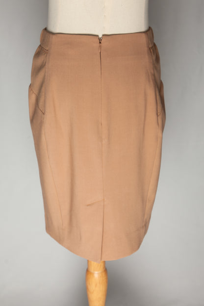 Good Max Mara Orange Pencil Skirt Women's XS Polyester