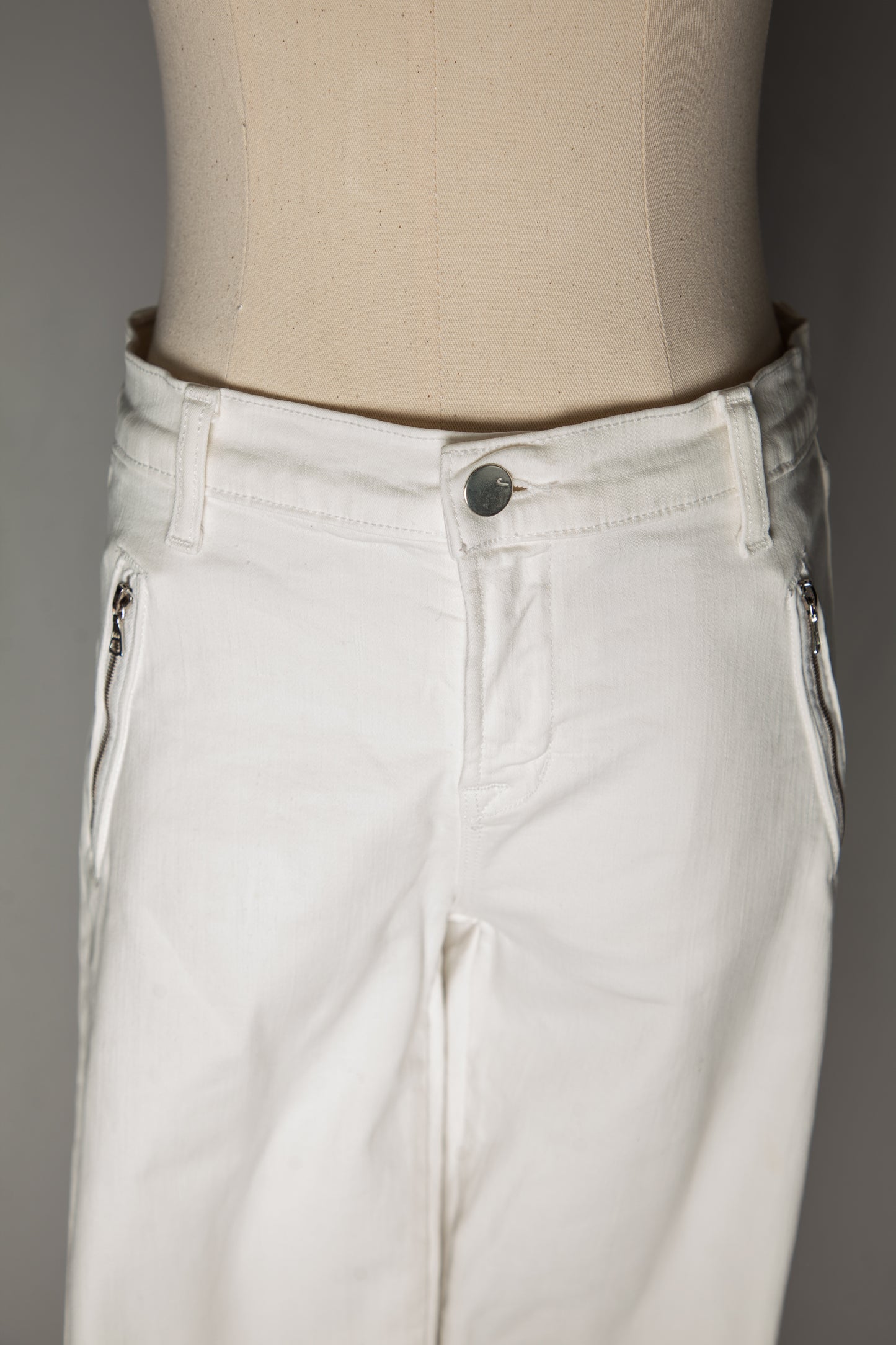 good j brand white cotton women's pants size s with zippers