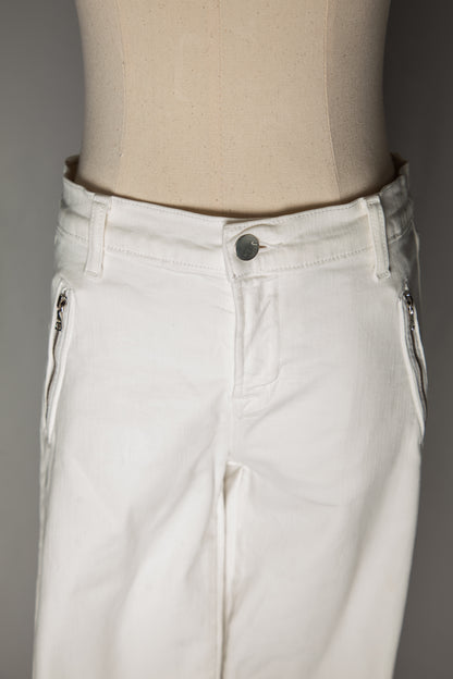 Good J Brand White Cotton Women's Pants Size S with Zippers