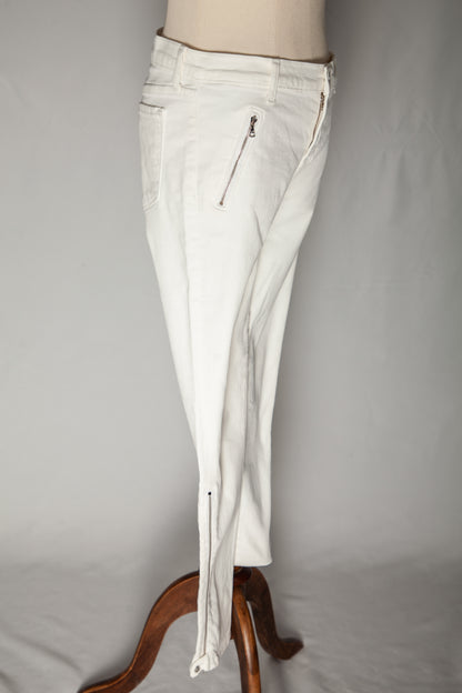 Good J Brand White Cotton Women's Pants Size S with Zippers