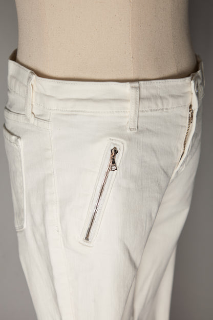 Good J Brand White Cotton Women's Pants Size S with Zippers