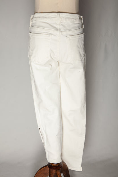 Good J Brand White Cotton Women's Pants Size S with Zippers