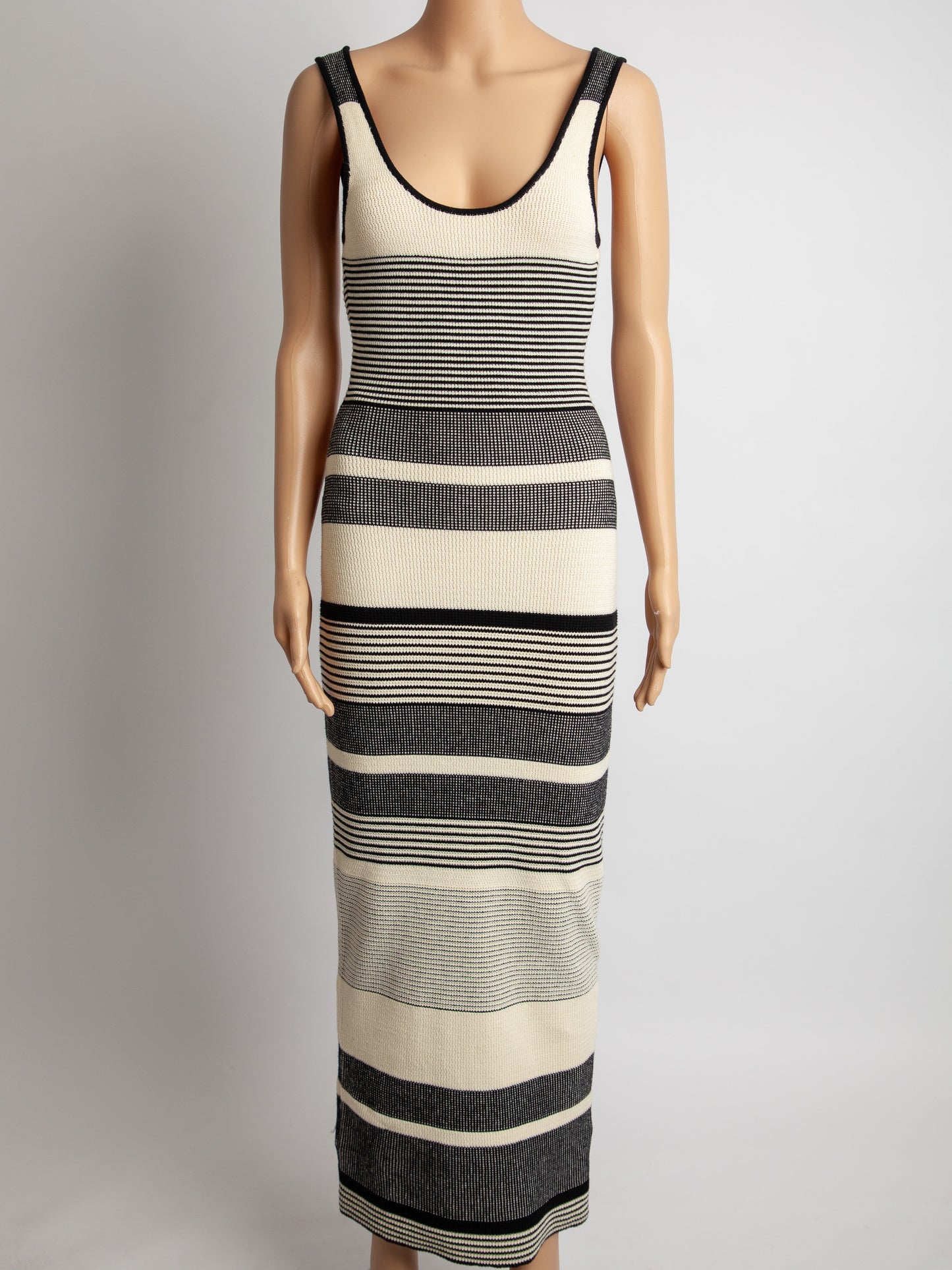 excellent alice+olivia striped cotton dress size s black white