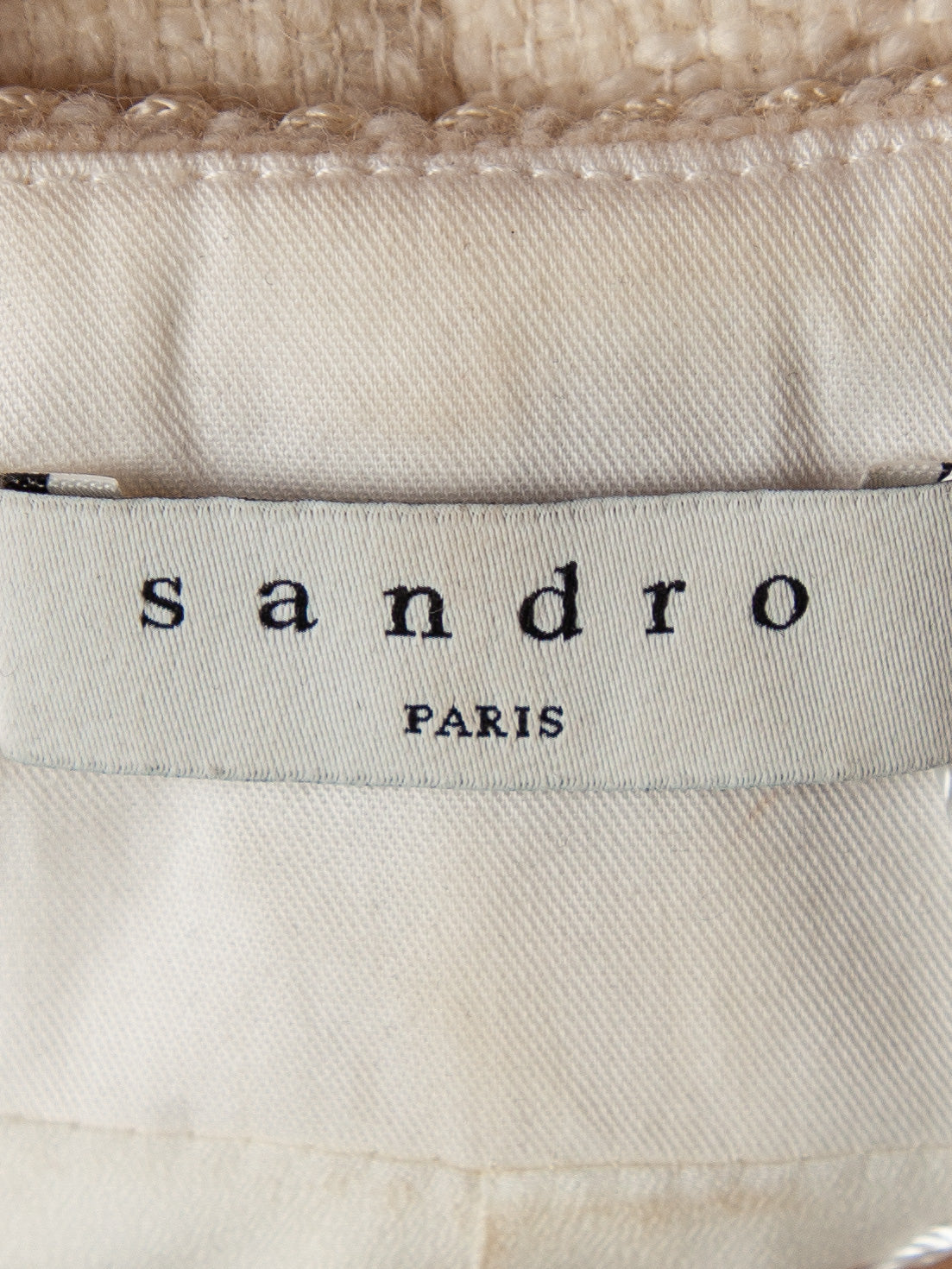 good sandro white wool dress size s with fringe details