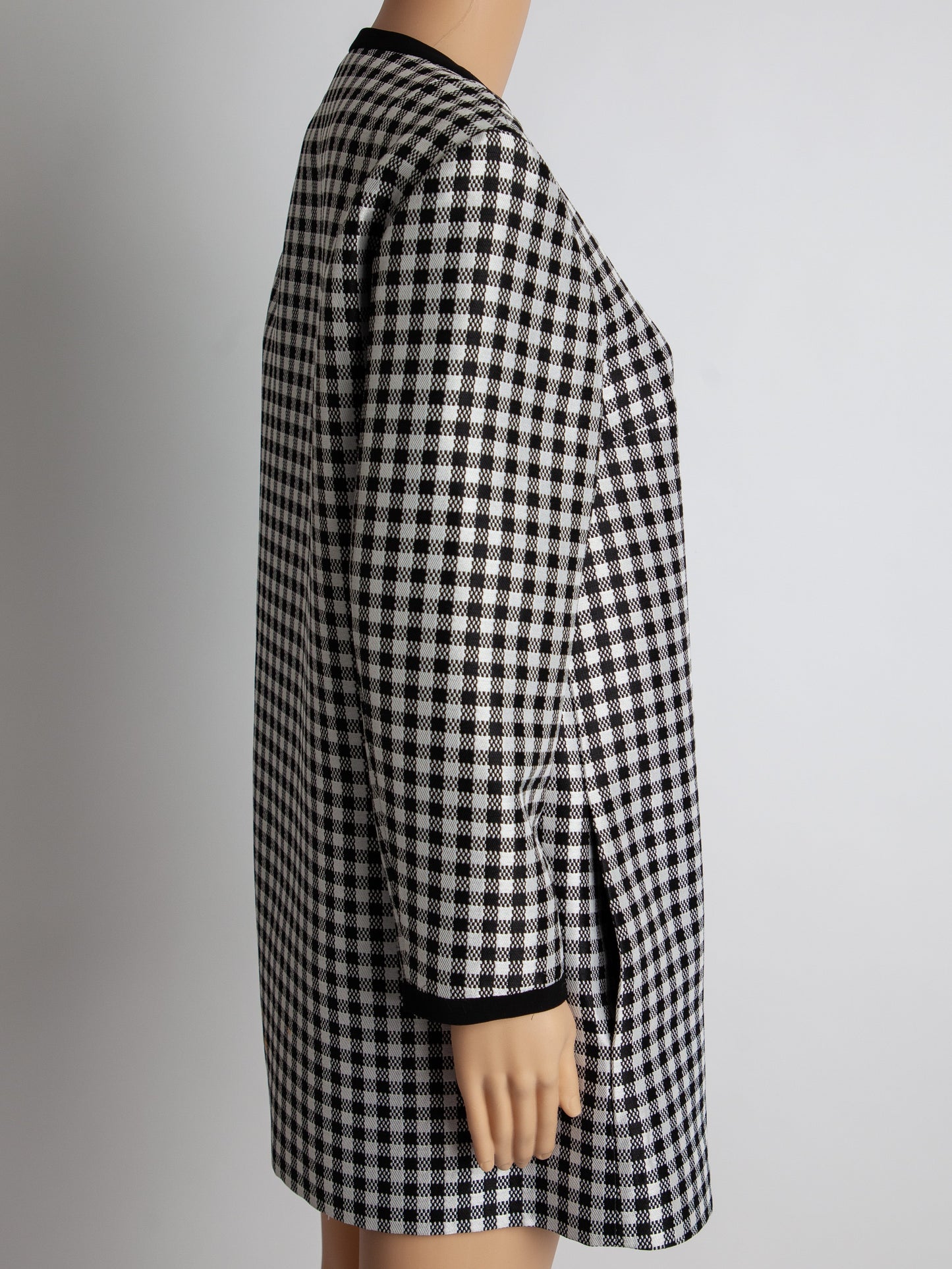excellent max mara checkered dress black white size s polyester