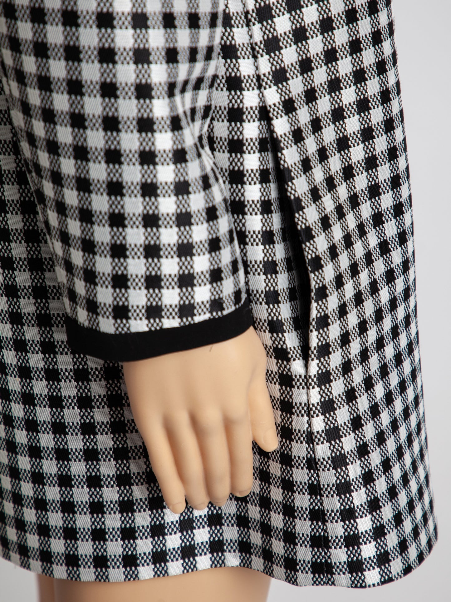 excellent max mara checkered dress black white size s polyester