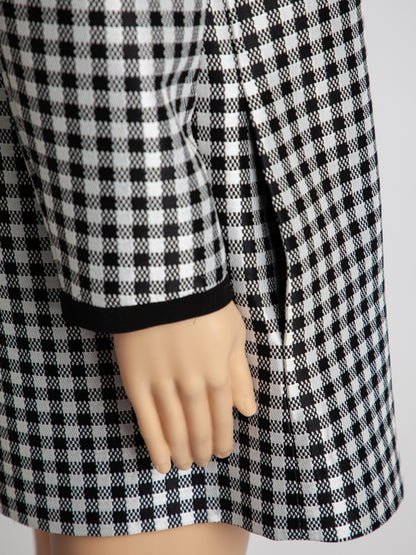 Excellent Max Mara Checkered Dress Black White Size S Polyester