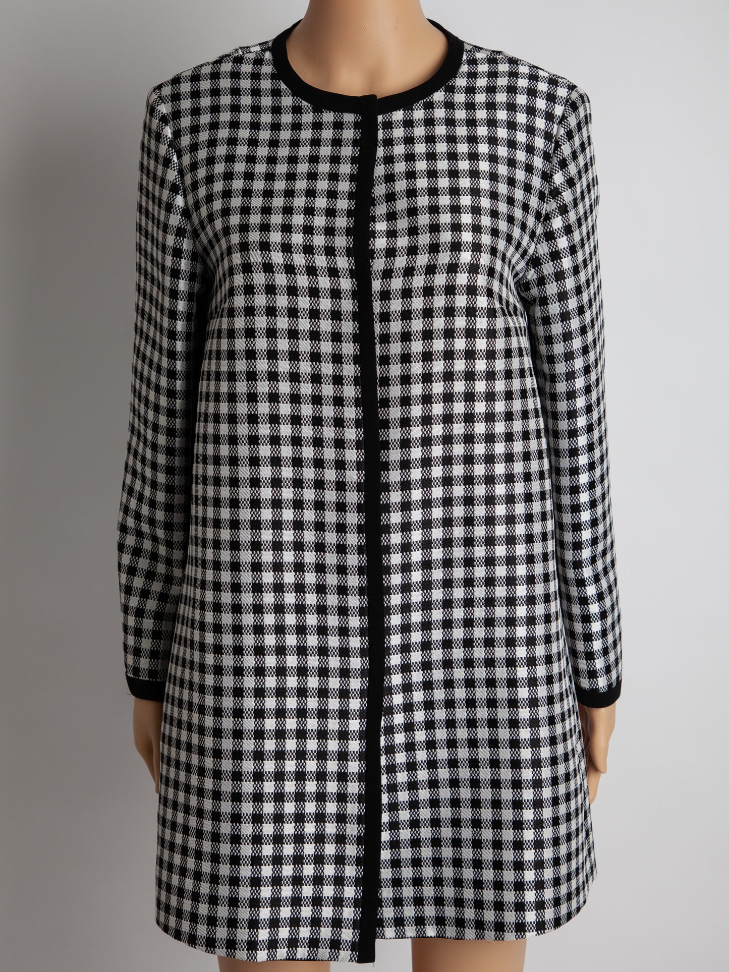 excellent max mara checkered dress black white size s polyester