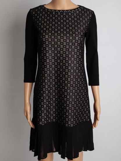 Good Marella Long-Sleeved Black and White Dresses Size M