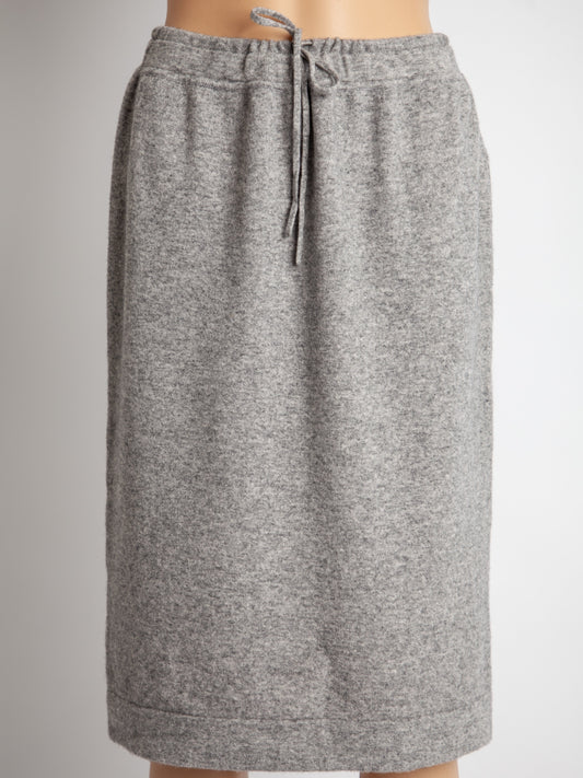 NEW Vince Knit Skirt Gray Cashmere Size S with Drawstring Waistband