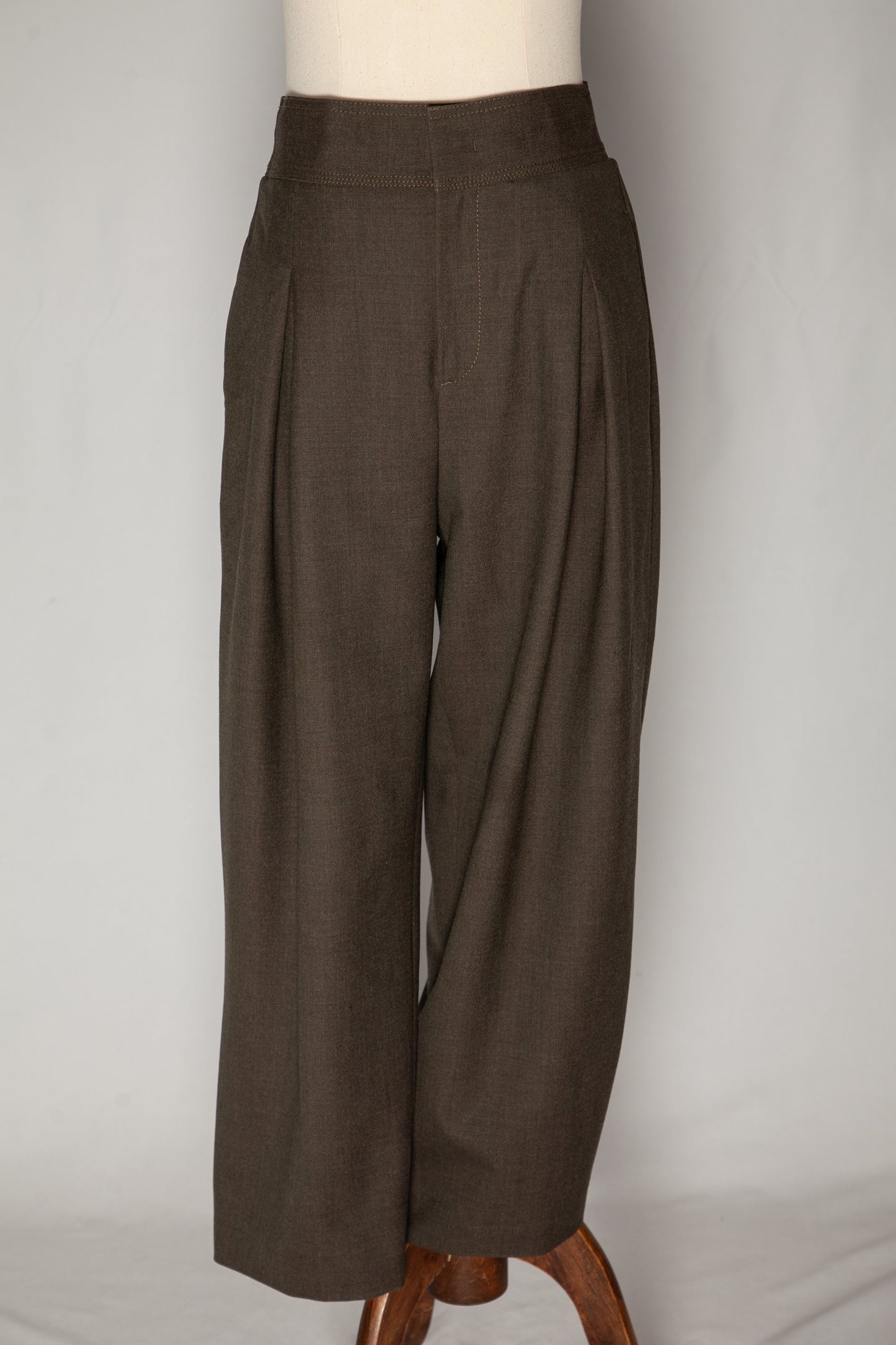lorena antoniazzi green wide-leg trousers size s - good condition