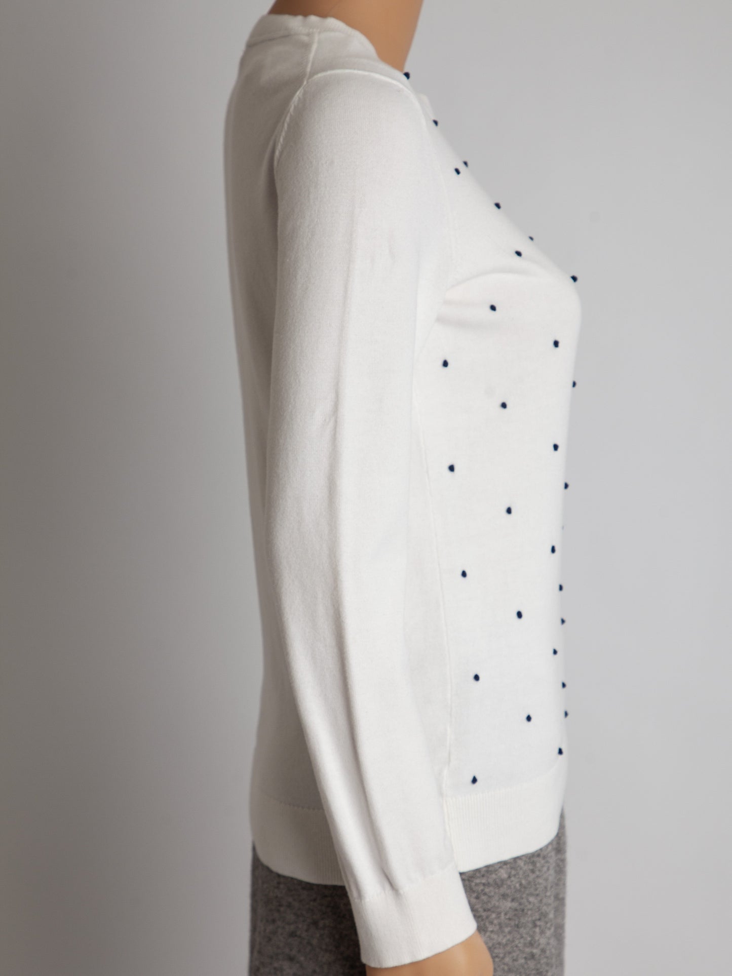 good tommy hilfiger white polka dot sweater size s women