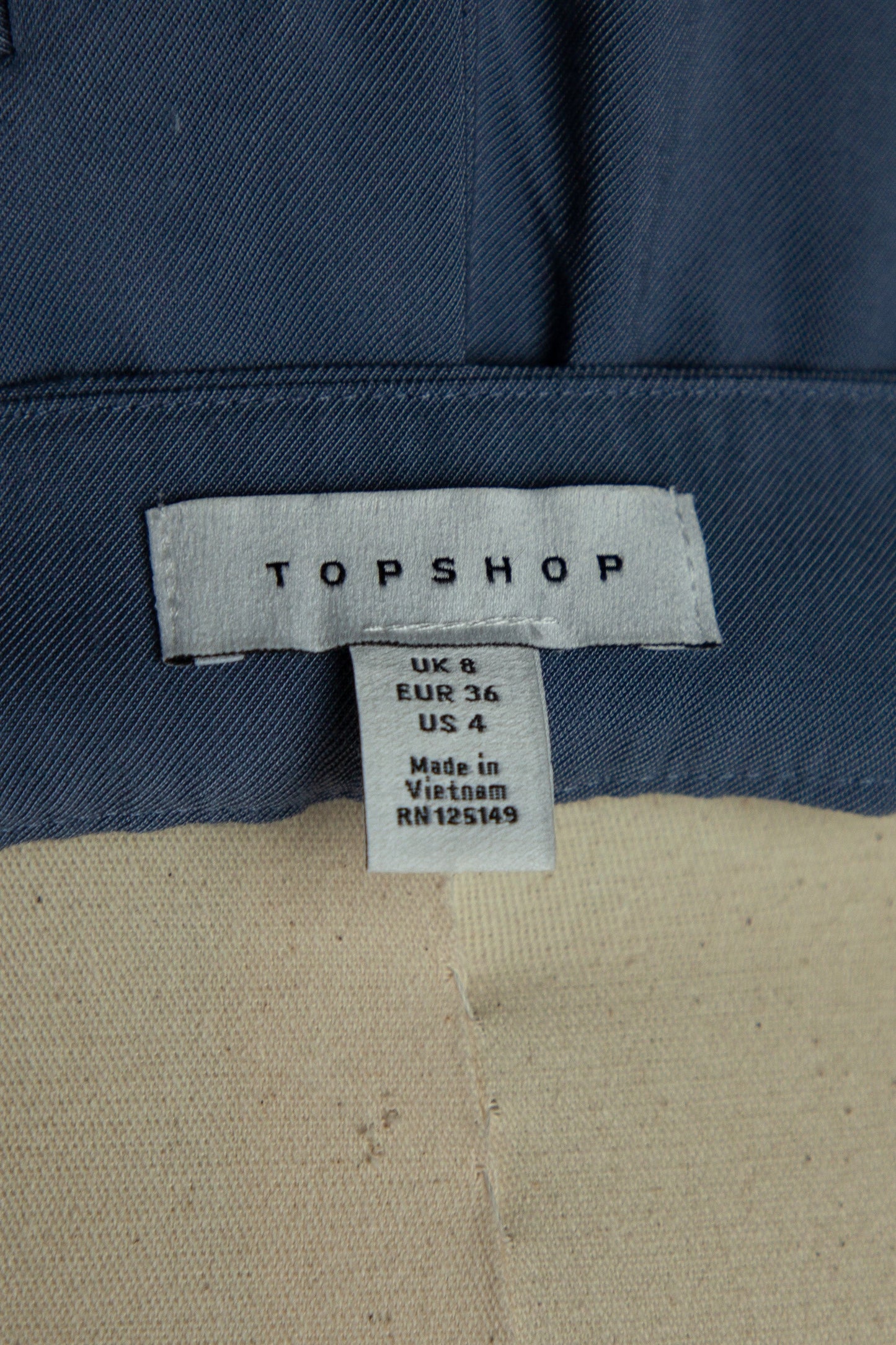 good topshop blue trousers size s tailored design with pleats