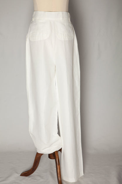 IPEKYOL White Tailored Pants M, Viscose, Good Condition