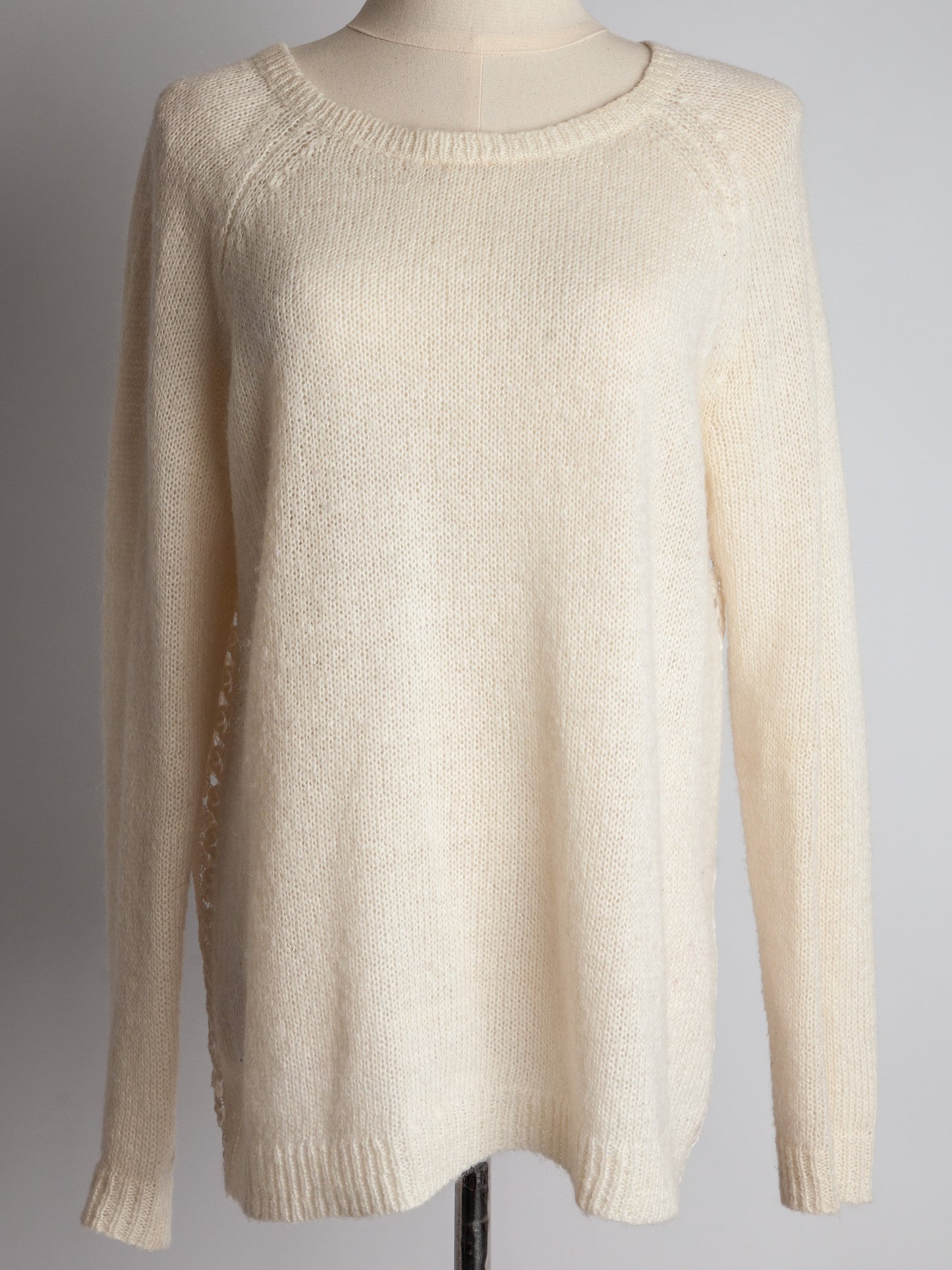 good more & more white poplin sweater size xs with textured back