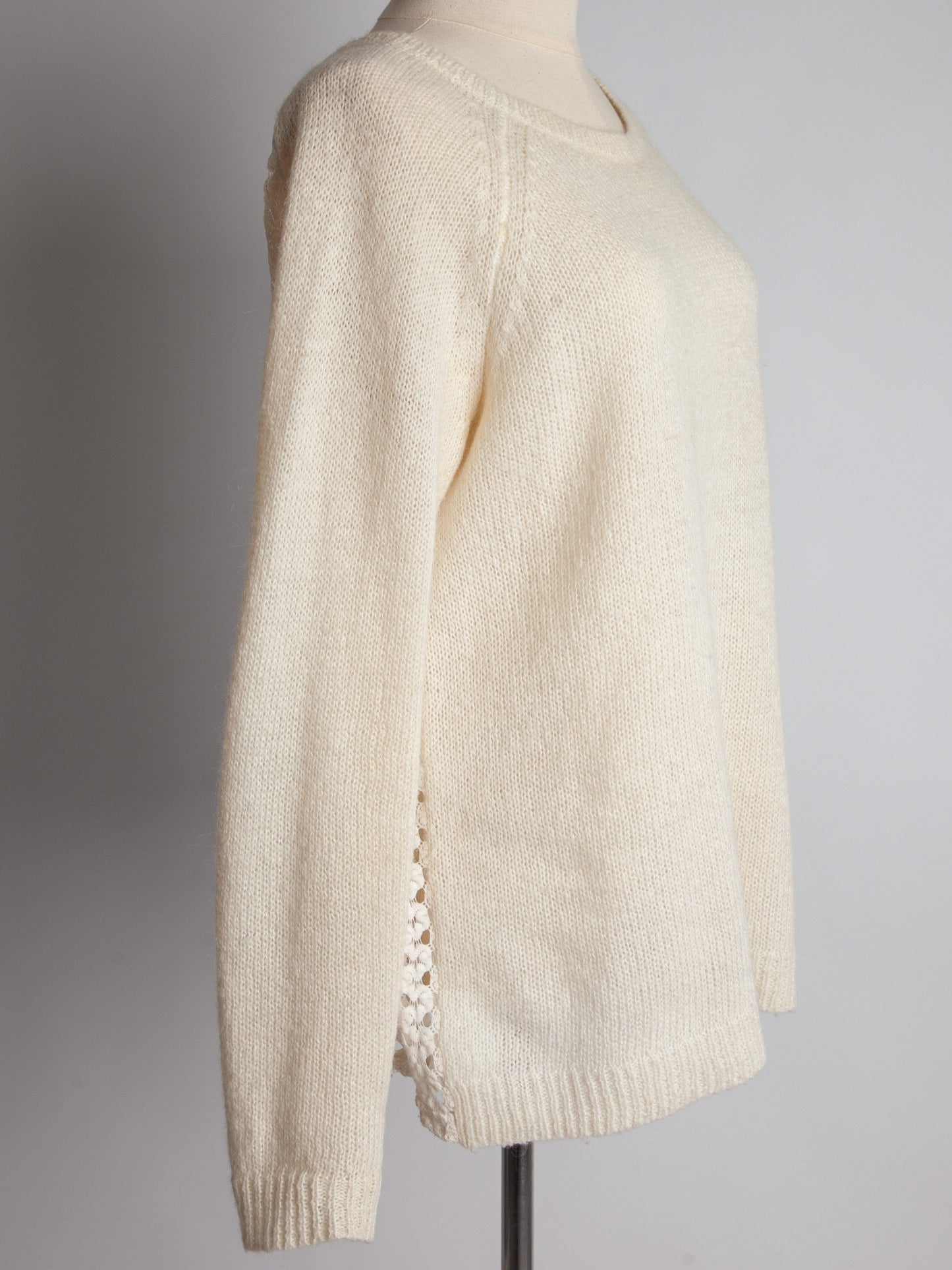 good more & more white poplin sweater size xs with textured back