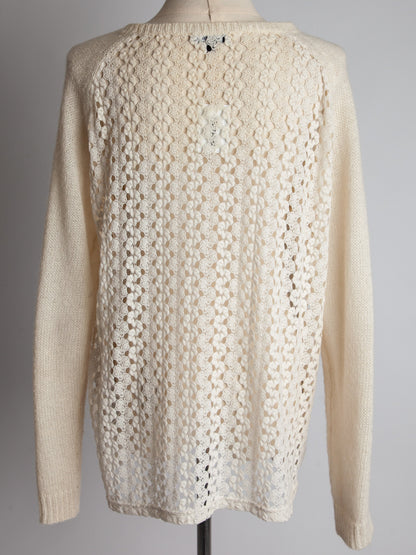 Good More & More White Poplin Sweater Size XS with Textured Back