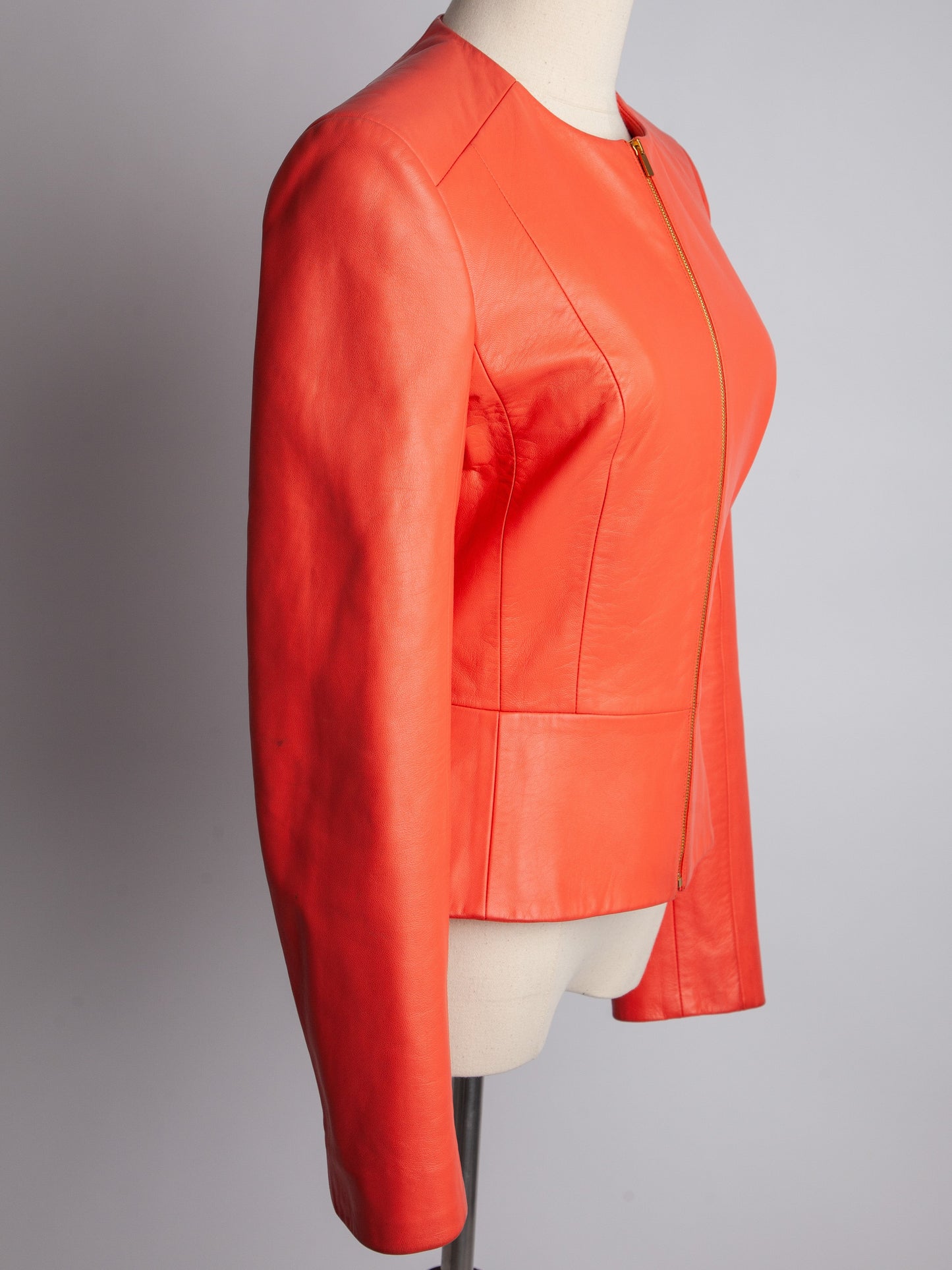 good michael kors pink leather jacket size xxs women fitted