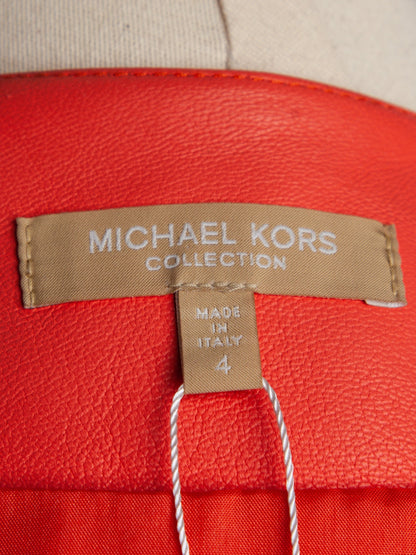 Good Michael Kors Pink Leather Jacket Size XXS Women Fitted