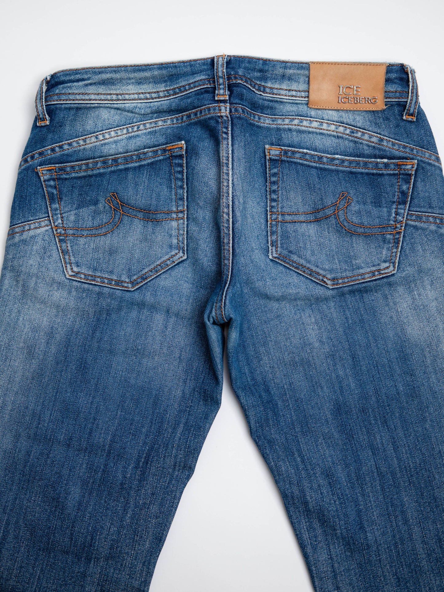 good ice berg blue cotton denim jeans size xs with zippers