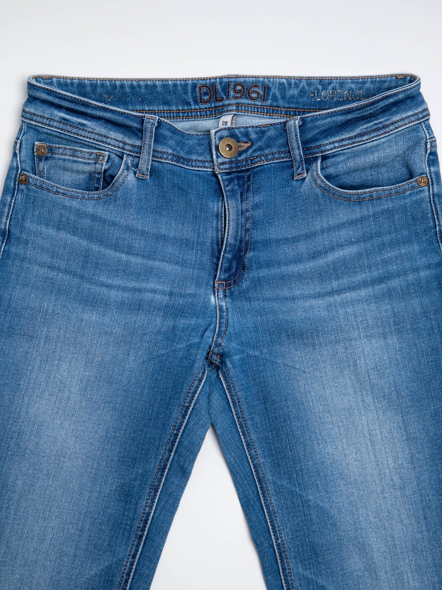 good dl1986 blue denim jeans size xs cotton natural