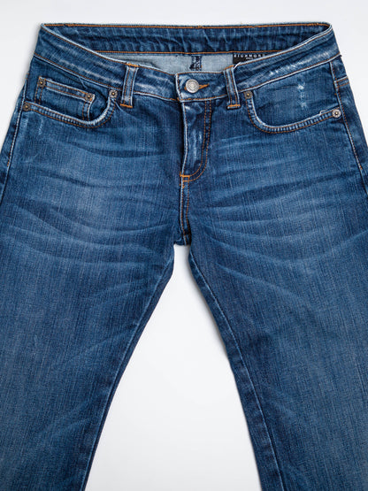 Good Richmond Blue Flared Leg Denim Jeans XXS Distressed Details