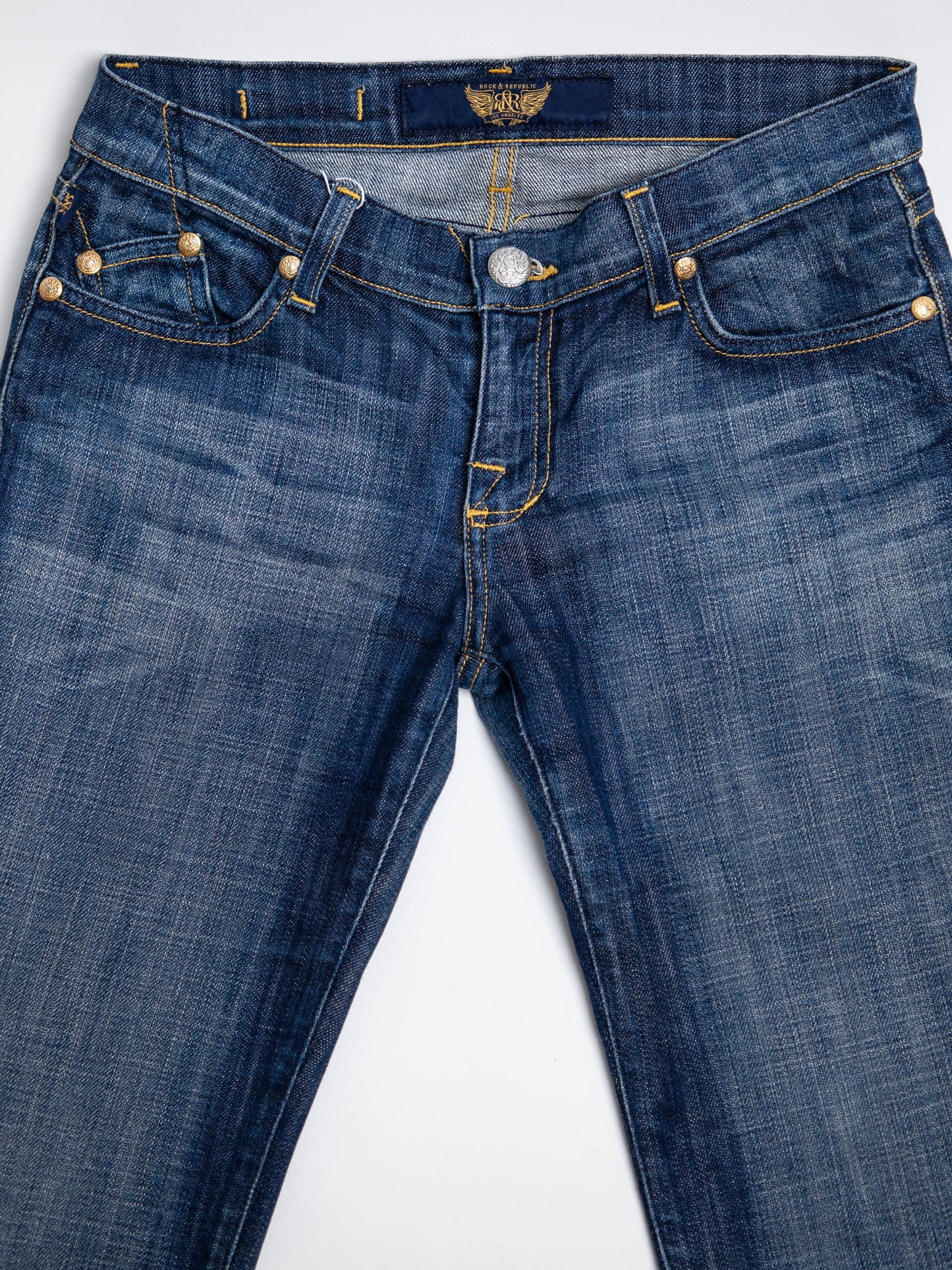 good rock & republic blue denim bootcut jeans size xs