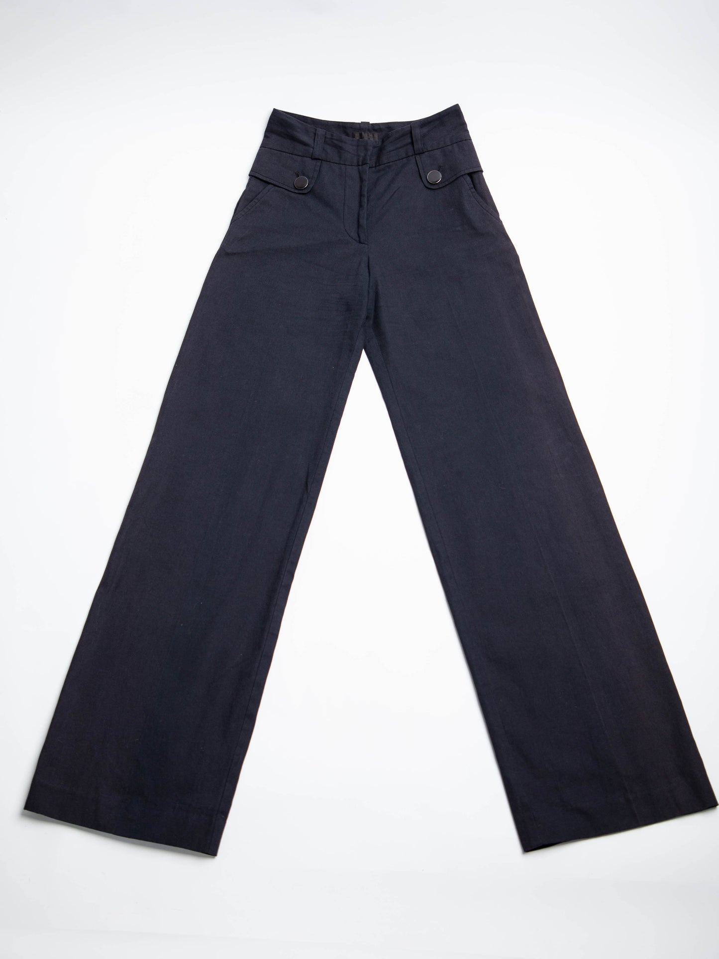good paul smith black wide-leg cotton pants size xs