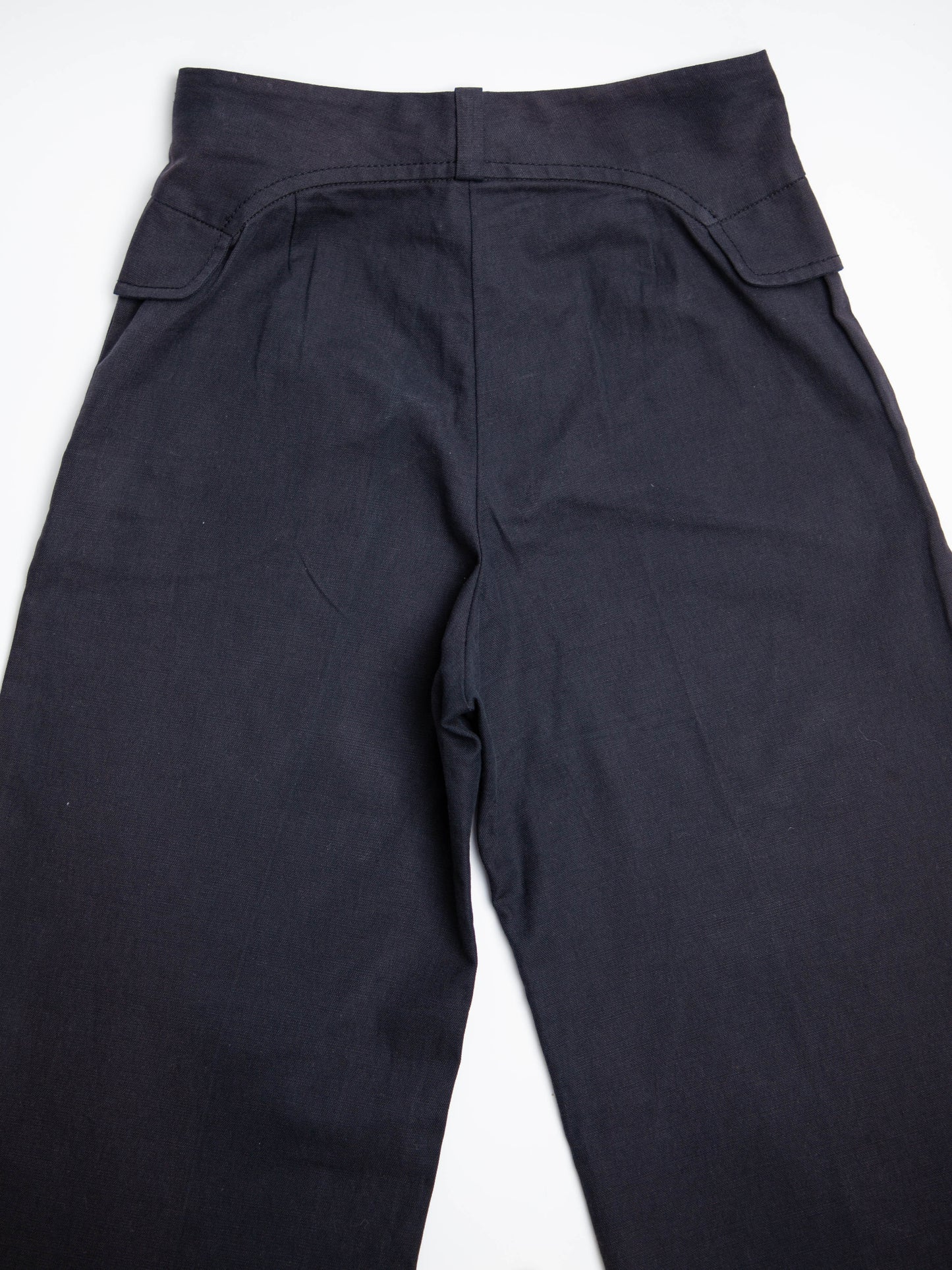 good paul smith black wide-leg cotton pants size xs
