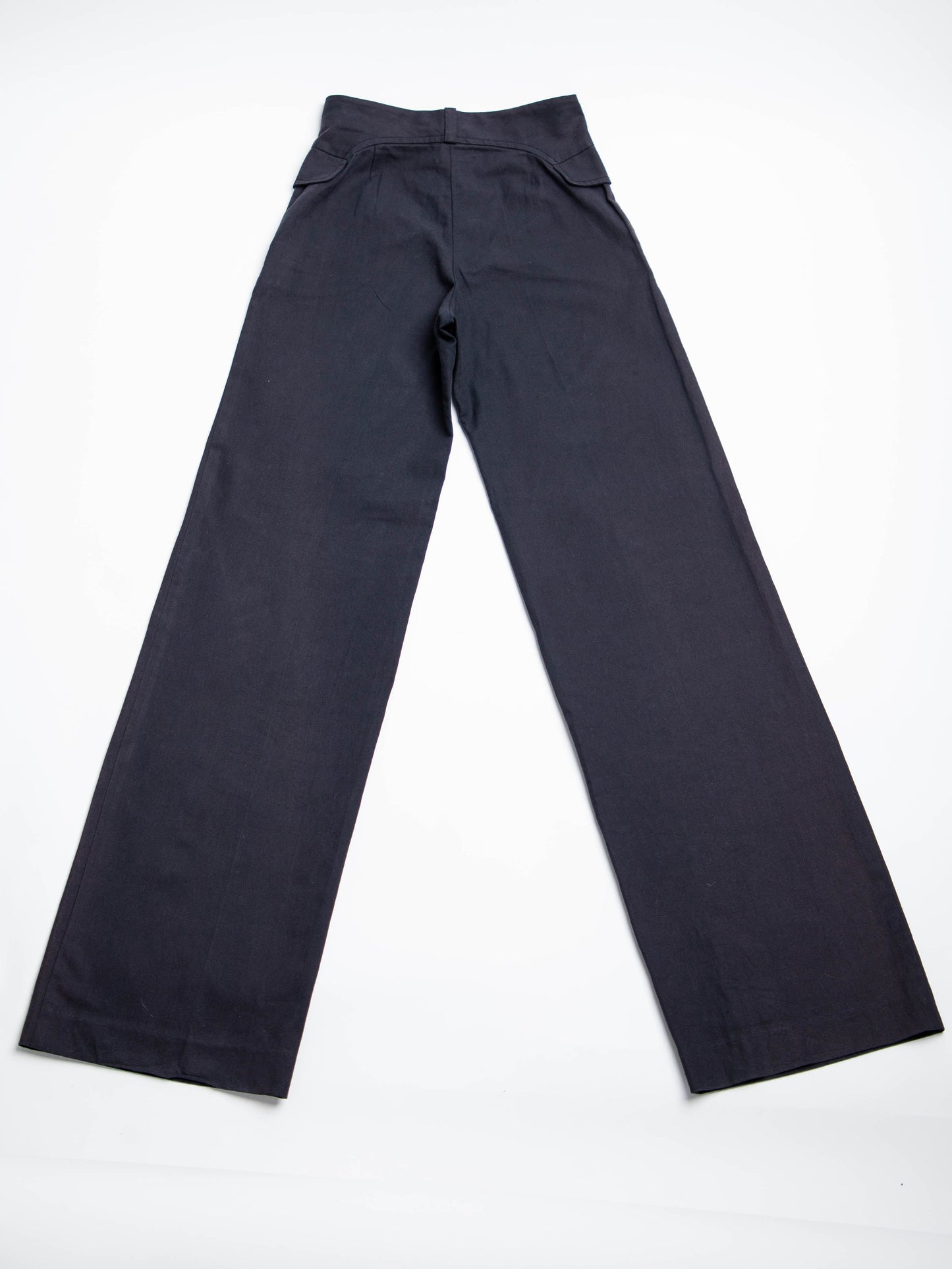 good paul smith black wide-leg cotton pants size xs