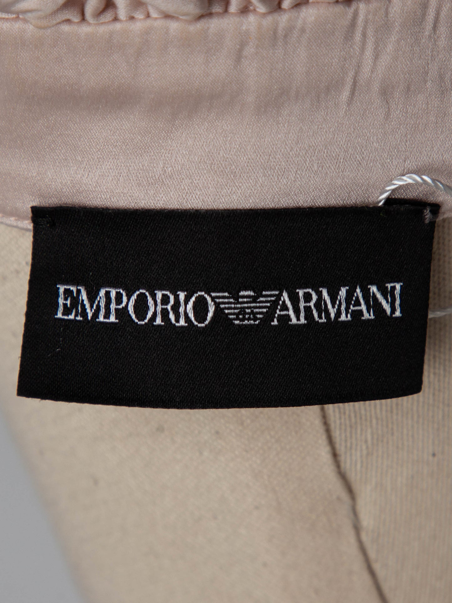 good emporio armani white silk blouse size xxs with ruffles