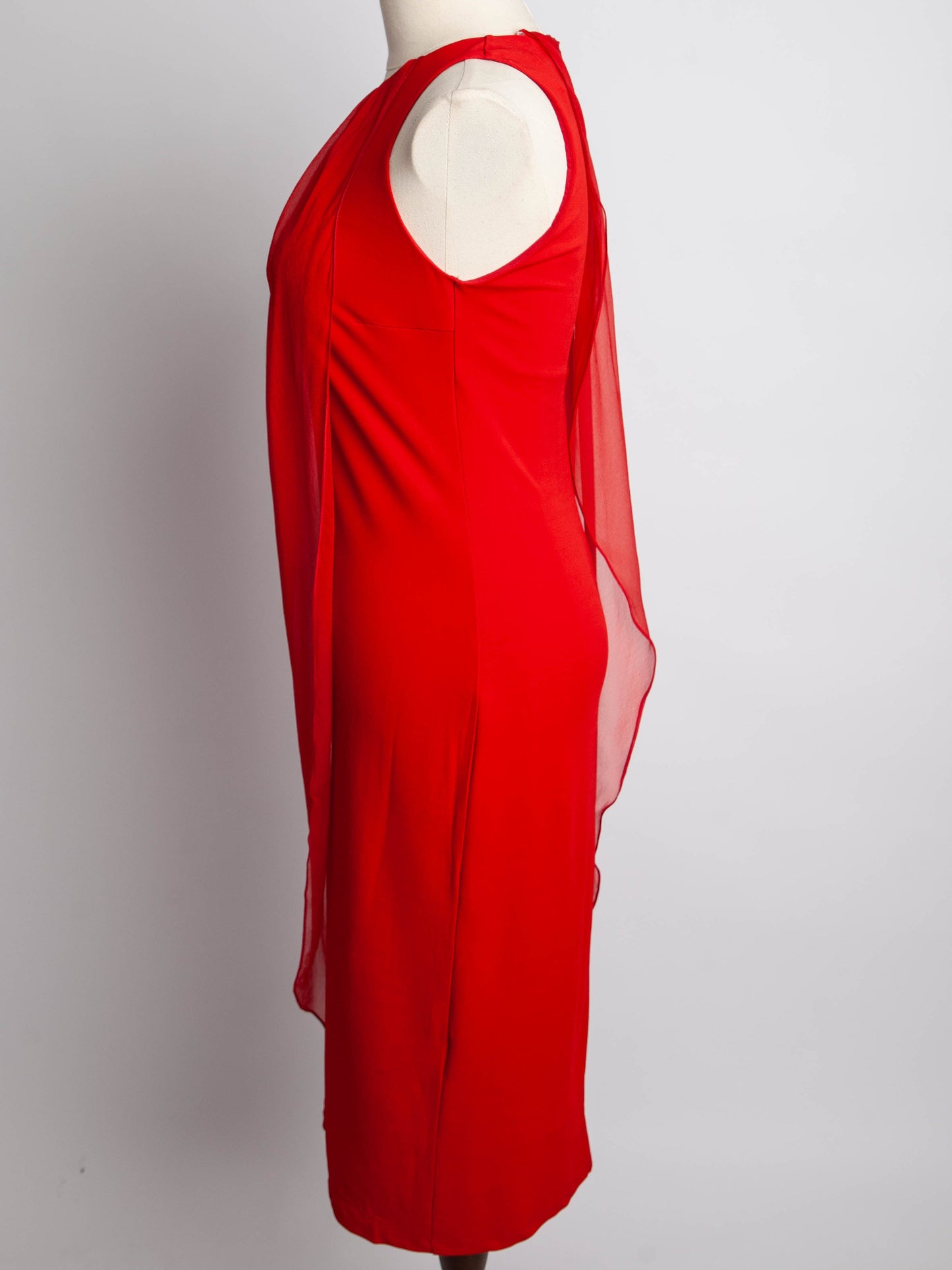 max mara red sleeveless dress xxs polyester good condition