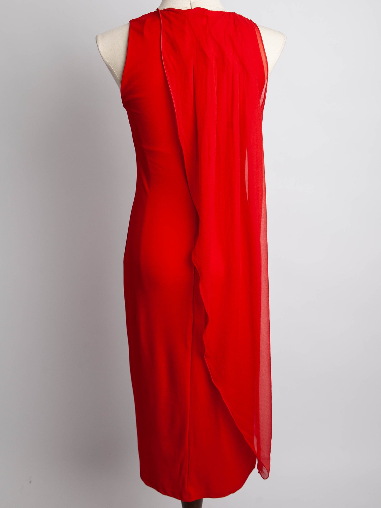 max mara red sleeveless dress xxs polyester good condition