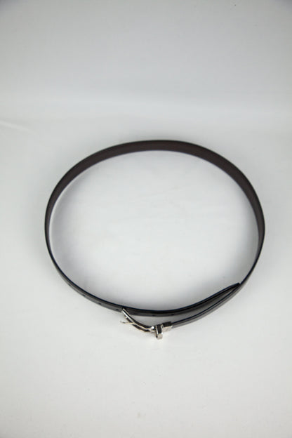Good Tommy Hilfiger Black Genuine Leather Belt with Silver Buckle