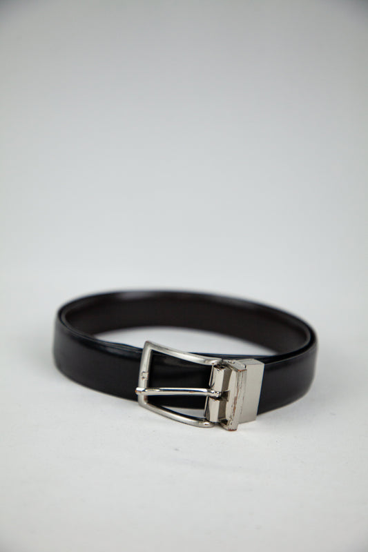 Good Tommy Hilfiger Black Genuine Leather Belt with Silver Buckle